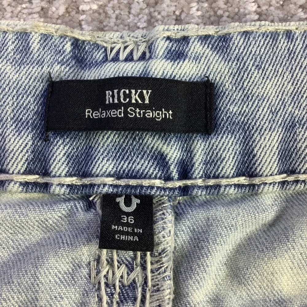 True‎ Religion Ricky Super QT NF Relaxed Straight Jeans Light Wash 36 x 32.5 NWT